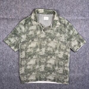 Aime Leon Dore Mesh Knit Polo Men's Medium Green Camo Short Sleeve ALD 2024